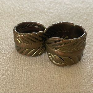 Vintage flourish double ring statement jewelry